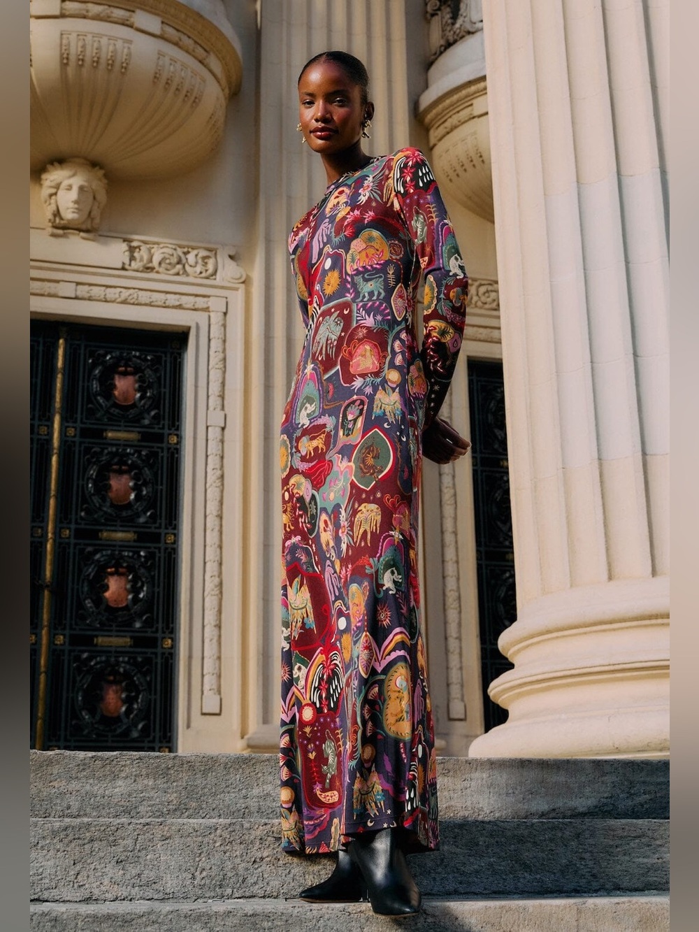 Farm Rio Farm Rio Multicolor Artsy Surreal
Land Long Sleeve Maxi Dress